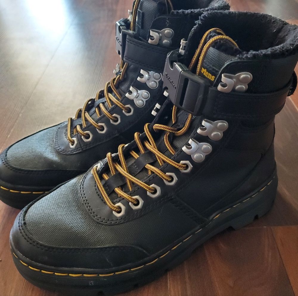 Doc Martens Combat Boots with Yellow Laces